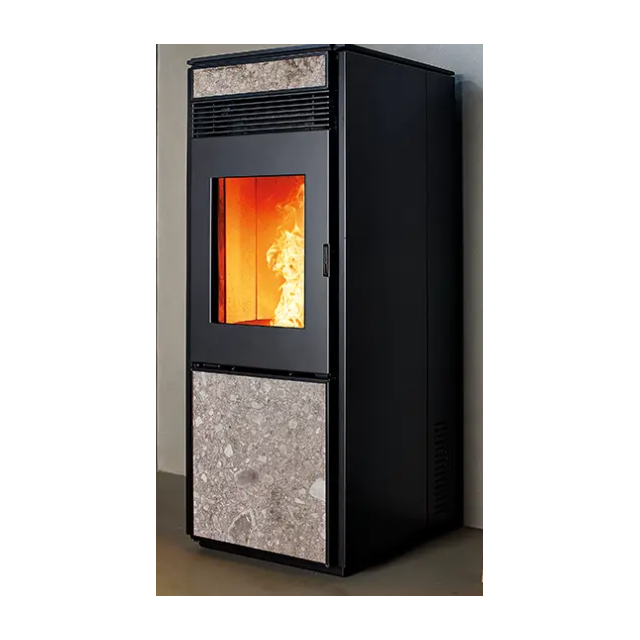 Soba etanșă pe peleți cu evacuare superioară NOBIS QUADRA PLUS TOP A10, dimensiuni 44 x 112 x 56 cm, 9 culori disponibile