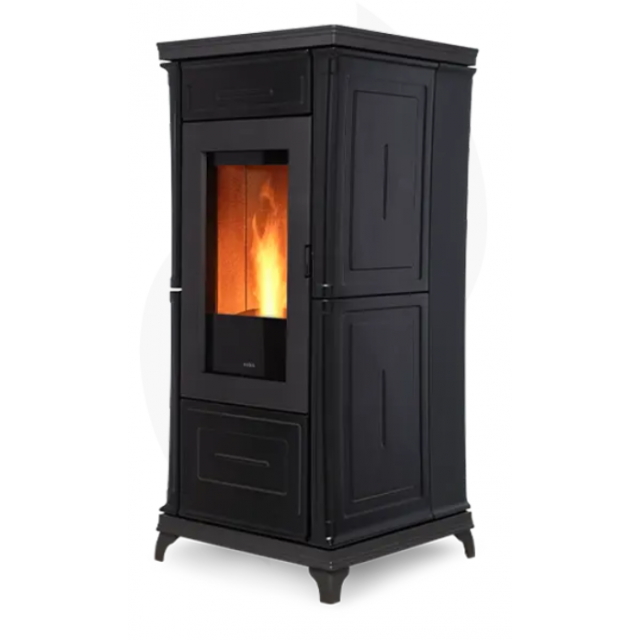 Soba etanșă pe peleți NOBIS CLASSIC A9, dimensiuni 53 x 118 x 52 cm, culoare negru