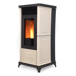 Soba etanșă pe peleți NOBIS CLASSIC PLUS A10, dimensiuni 53 x 52 x 118 cm, culoare crem