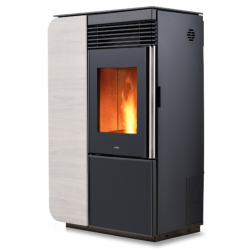 Soba etanșă pe peleți NOBIS LIGHT STYLE A10, dimensiuni 76 x 42 x 112 cm, culoare lemn alb