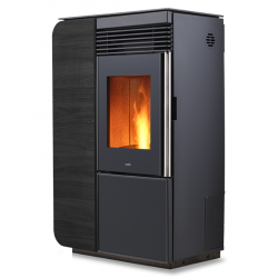 Soba etanșă pe peleți NOBIS LIGHT STYLE A10, dimensiuni 76 x 42 x 112 cm, culoare lemn negru