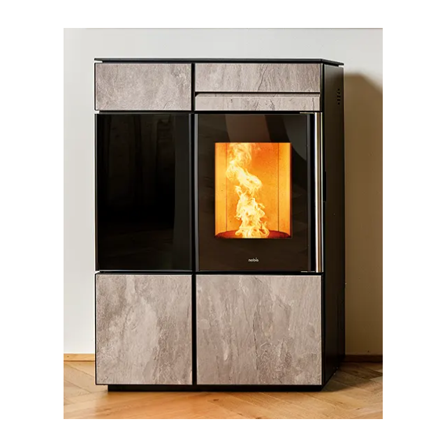 Soba etanșă pe peleți NOBIS LIGHT 2020 A10, dimensiuni 76 x 42 x 112 cm, 5 culori disponibile