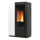 Soba pe peleti cu ventilatie frontala NOBIS ELENA 12, dimensiuni 71 x 119 x 36 cm, culoare alb