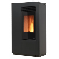 Soba pe peleti cu ventilatie frontala NOBIS ELENA 12, dimensiuni 71 x 119 x 36 cm, culoare negru
