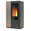 Soba pe peleti cu ventilatie frontala NOBIS ELENA 12, dimensiuni 71 x 119 x 36 cm, culoare bej-gri