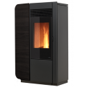 Soba pe peleti cu ventilatie frontala NOBIS ELENA STYLE 12, dimensiuni 71 x 119 x 36 cm, culoare lemn negru