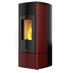 Sobă etanșă pe peleți NOBIS ZENITH A 11, dimensiuni 52 x 121 x 54 cm, culoare bordeaux