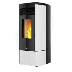 Sobă etanșă pe peleți NOBIS ZENITH PLUS A 13, dimensiuni 52 x 121 x 54 cm, culoare alb