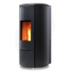 Termosoba pe peleti NOBIS SHAPE GLASS H10, dimensiuni 53 x 113 x 60 cm, culoare carbon