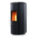 Termosoba pe peleti NOBIS SHAPE GLASS H12, dimensiuni 53 x 113 x 60 cm, culoare sticla neagra