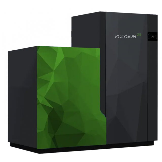Boiler pe peleti NOBIS POLYGON 25, dimensiuni 105 x 140 X 62, capacitate rezervor 125 kg