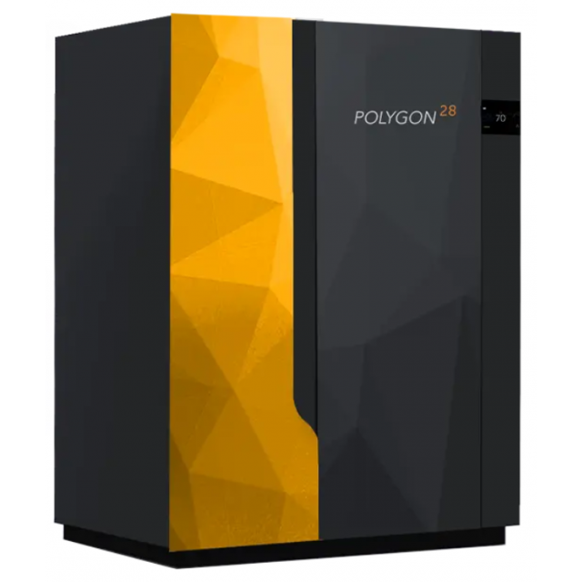 Boiler pe peleti NOBIS POLYGON 28, dimensiuni 105 x 140 X 62 cm, capacitate rezervor 75 kg