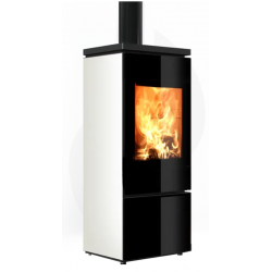 Soba pe lemne NOBIS FLAT 300 8, dimensiuni 48 x 120 x 45 cm, culoare alb