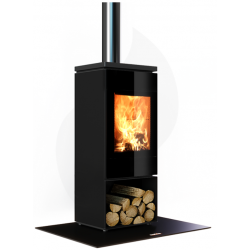 Soba pe lemne NOBIS FLAT 330 8, dimensiuni 48 x 120 x 45 cm, culoare negru