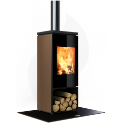 Soba pe lemne NOBIS FLAT 330 8, dimensiuni 48 x 120 x 45 cm, culoare bronz