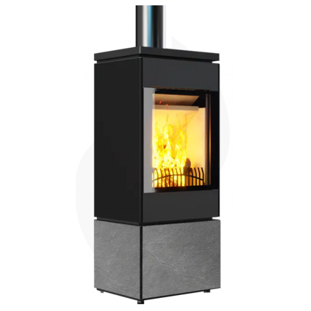 Soba pe lemne NOBIS FLAT 500 10, dimensiuni 48 x 120 x 45 cm, culoare gri