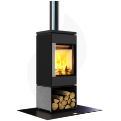 Soba pe lemne NOBIS FLAT 550 8, dimensiuni 48 x 120 x 45 cm, culoare gri