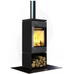 Soba pe lemne NOBIS FLAT 770 8, dimensiuni 48 x 120 x 45 cm, culoare negru