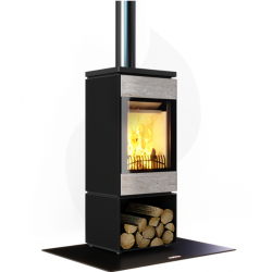 Soba pe lemne NOBIS FLAT 770 8, dimensiuni 48 x 120 x 45 cm, culoare alb-crem