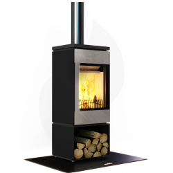 Soba pe lemne NOBIS FLAT 770 10, dimensiuni 48 x 120 x 45 cm, culoare gri