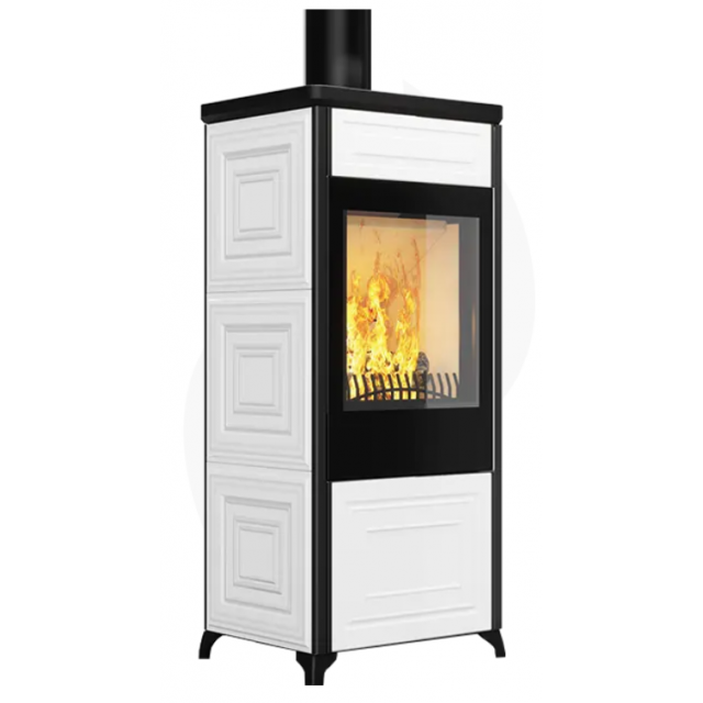 Soba pe lemne NOBIS CLASSIC 200 8, dimensiuni 51 x 125 x 47 cm, culoare alb