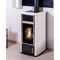 Soba pe lemne KLOVER BELVEDERE 20, dimensiuni 60 x 56 x 118 cm, culoare alb