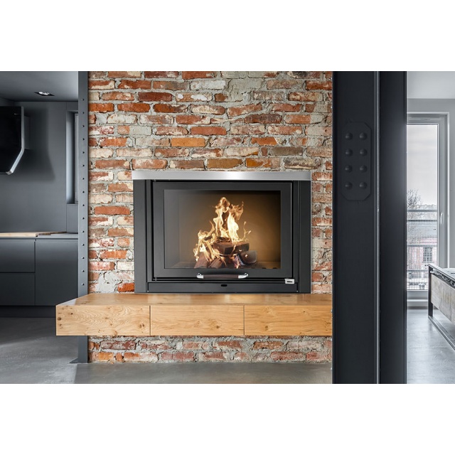 Semineu pe lemne KLOVER Fireplace TKR 27, dimensiuni 87 x 54 cm, culoare negru