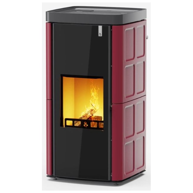 Soba pe peleti GIROLAMI SOFT MAIOLICA 14, greutate 250 kg, culoare bordeaux
