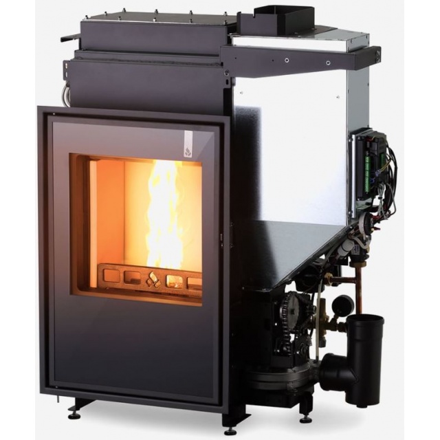 Termosemineu hibrid pe lemne / peleti GIROLAMI TI SLIM 26, greutate 220 kg