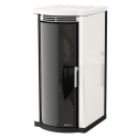 Soba cu tehnologie aqua MORETTI DESIGN TOP GLASS 28, putere 28 kw, culoare alb