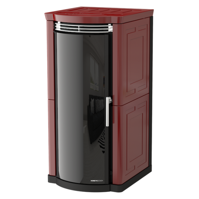 Soba cu tehnologie aqua MORETTI DESIGN TOP ALL STYLE 32, putere 32 kw, culoare bordeaux