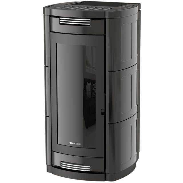 Soba cu tehnologie aqua MORETTI DESIGN PRESTIGE ALL STYLE, putere 32 kw, culoare negru