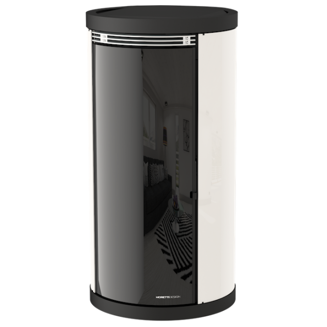 Soba cu tehnologie aqua MORETTI DESIGN EXCLUSIVE GLASS 32, putere 32 kw, culoare alb
