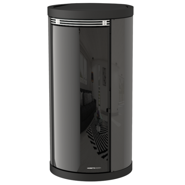 Soba cu tehnologie aqua MORETTI DESIGN EXCLUSIVE GLASS 32, putere 32 kw, culoare gri