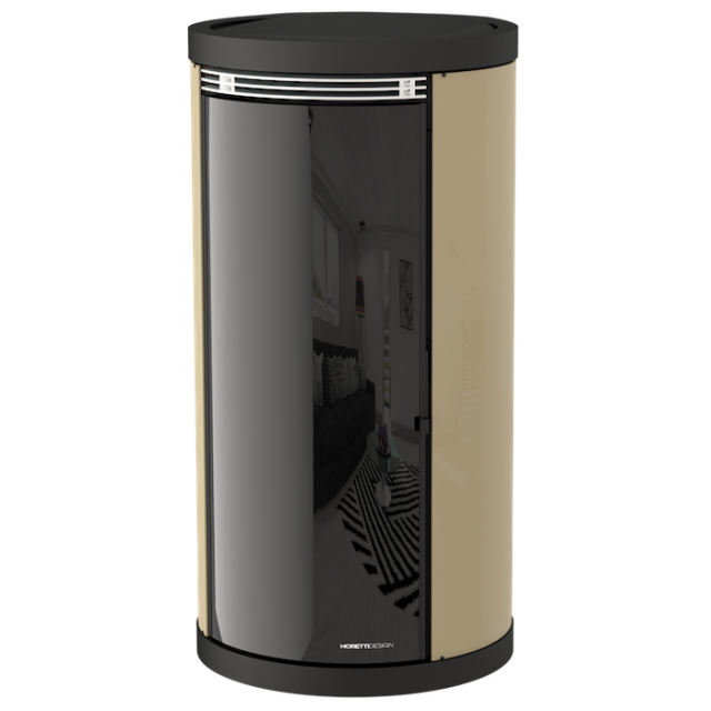 Soba cu tehnologie aqua MORETTI DESIGN EXCLUSIVE GLASS 32, putere 32 kw, culoare bej