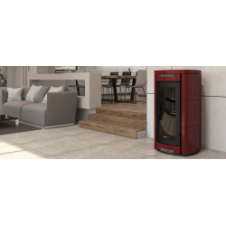 Soba pe peleti tehnologie air MORETTI DESIGN ALADINO ALL STYLE 14, putere 14 kw, culoare bordeaux