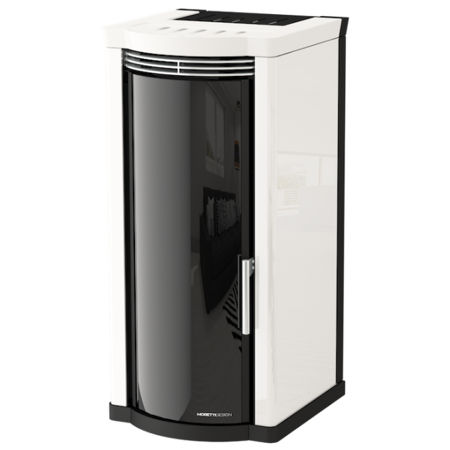 Soba hibrid MORETTI DESIGN ELEGANCE GLASS 12, putere 12 kw, culoare bordeaux