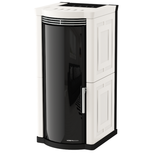 Soba hibrid MORETTI DESIGN ELEGANCE STYLE 12, putere 12 kw, culoare alb