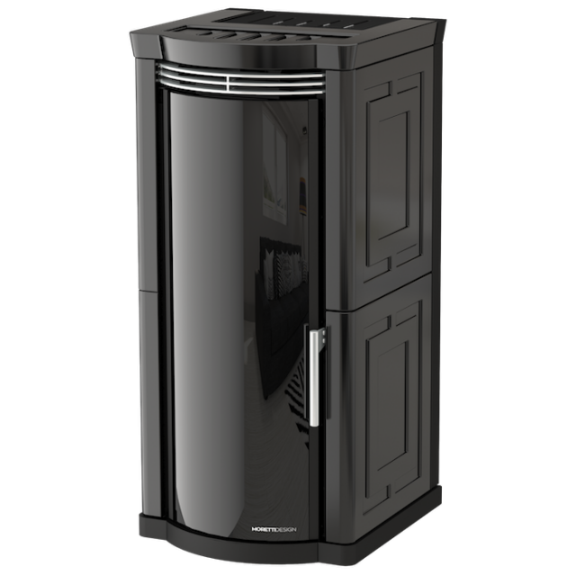 Soba hibrid MORETTI DESIGN ELEGANCE STYLE 12, putere 12 kw, culoare negru