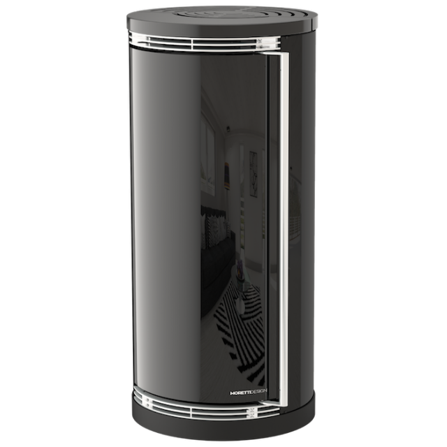 Soba hibrid MORETTI DESIGN ERGONOMIC 12, putere 12 kw, culoare negru