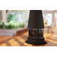 Soba centrala pe peleti cu aer MORETTI DESIGN CENTER ROOM, putere 7 kw, culoare negru