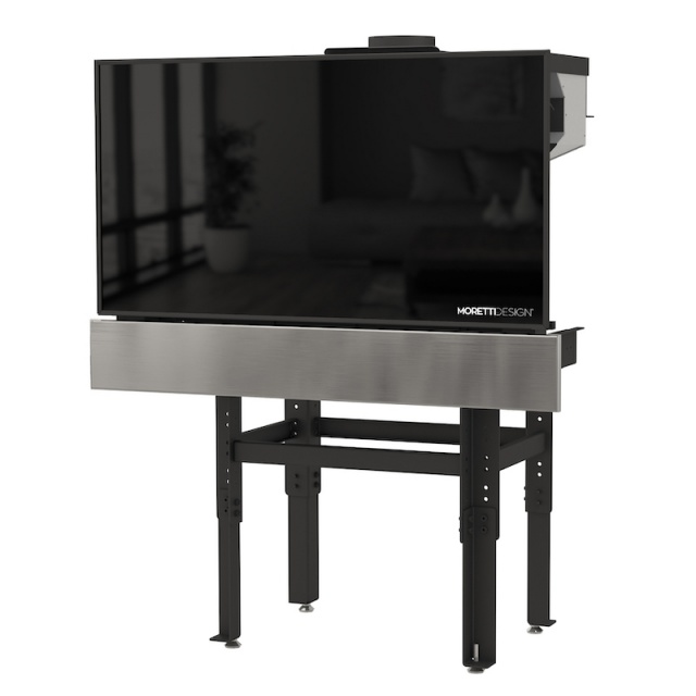 Soba cu tehnologie aqua MORETTI DESIGN SLOT VISION, putere 23 kw, culoare otel inoxidabil sau bronz