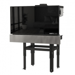 Soba cu tehnologie aqua MORETTI DESIGN SLOT VISION, putere 19 kw, culoare otel inoxidabil sau bronz